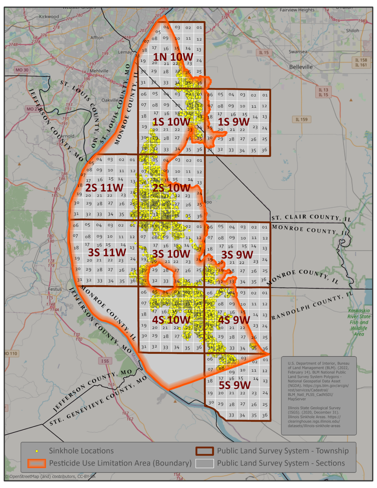 Illinois Sinkhole Locations US EPA